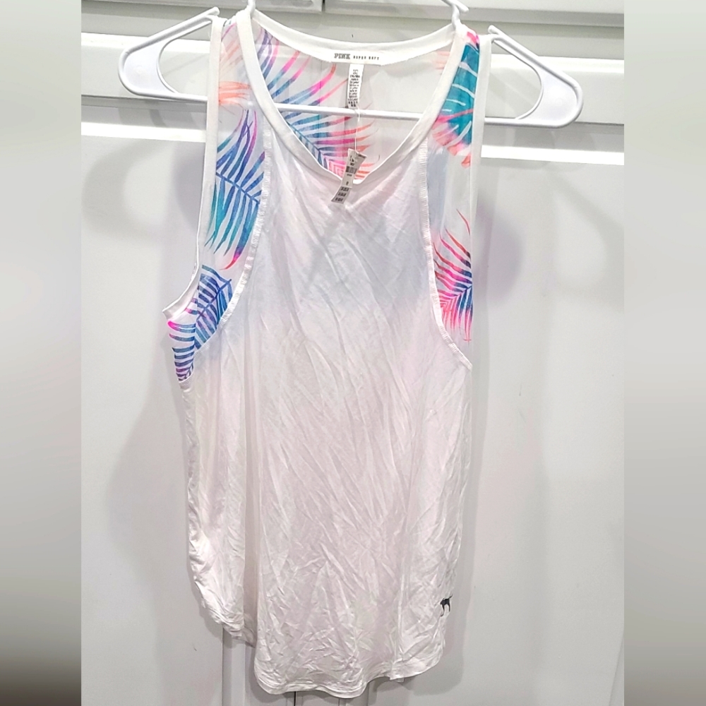 Victoria's Secret PINK Brand White Tank top, NWT,  S